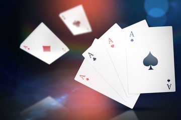 Composite 3d image of digital image playing cards