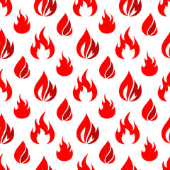 Red fire seamless pattern design - flame seamless texture