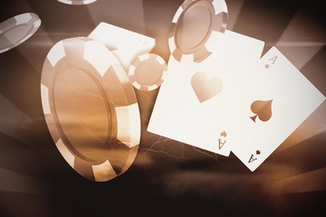 Composite image of vector image of 3d gambling chips