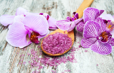 Spa salt and orchids