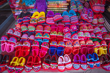 Handmade Hill Tribe Children's Shoes, Doipui village, North Thailand, Asia