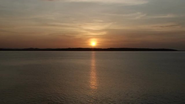 Beautiful sunset over Amazon river near Santarem, Brazil
