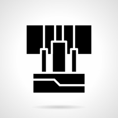 Amplifier input wires glyph style vector icon