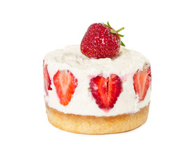 Cheesecake with fresh strawberries