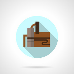 Refinery industry flat round vector icon