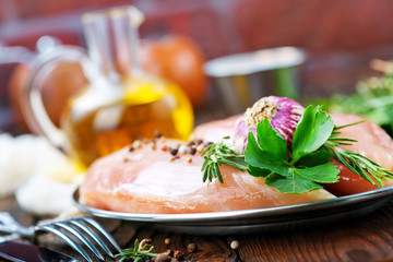raw chicken fillet