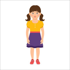 Disappointed little girl in summer dress
