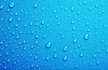 Blue water drops background