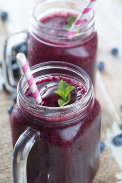 Berries smoothies in glass