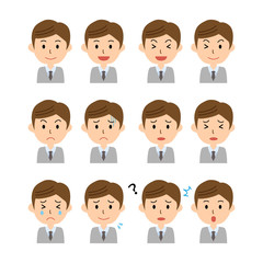 男性　表情　セット