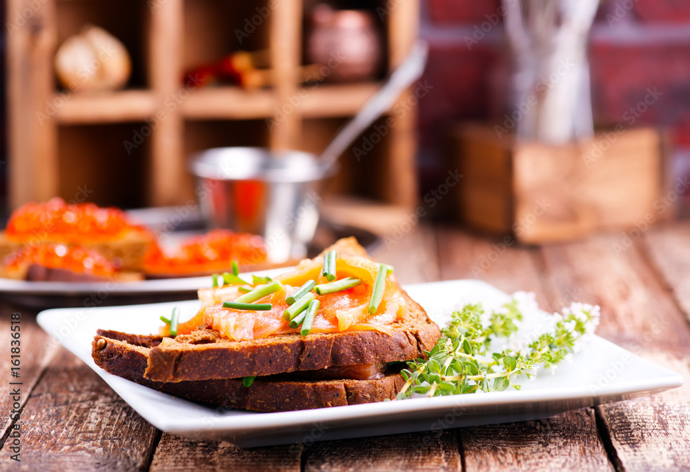 Canvas Prints bread with salmon