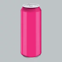 Foto op Aluminium Pink Metal Aluminum Beverage Drink. Mockup for Product Packaging. Energetic Drink Can 500ml, 0,5L © zeynurbabayev