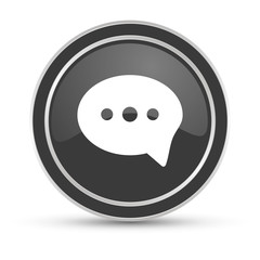 Fototapeta premium Schwarzer Button - Sprechblase Chat