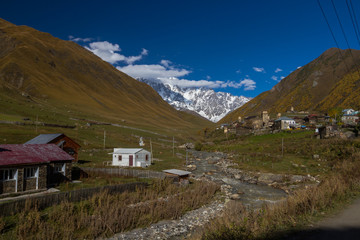 Houses, landscapes and Svan towers of Ushguli.