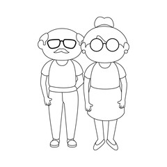 grandmother and grandfather stand up icon vector illustration graphic design