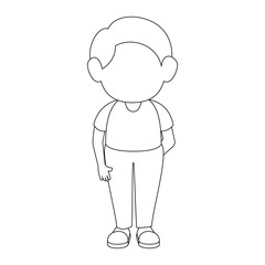 boy stand up icon vector illustration graphic design