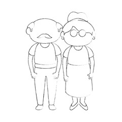 grandmother and grandfather stand up icon vector illustration graphic design