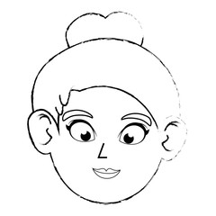 cute women face icon vector illustration graphic design