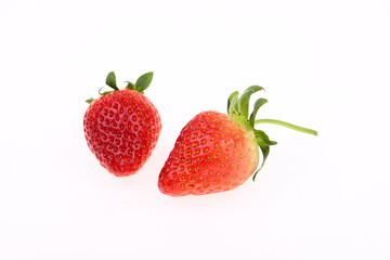 Fresh strawberries on a white background