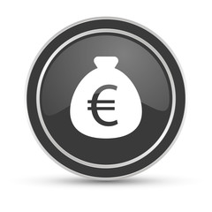 Schwarzer Button - Geldsack Euro