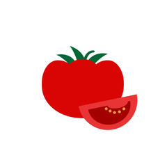 tomato flat icon. Colorful vector sign, logo illustration. Flat style design