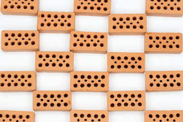 Ziegelsteine ausgelegt