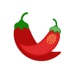hot pepper flat icon. Colorful vector sign, logo illustration. Flat style design
