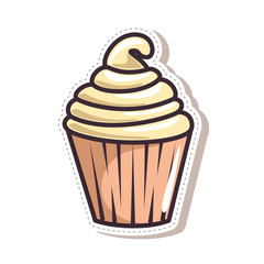 cisolated cute cupcake icon vector illustration graphic design