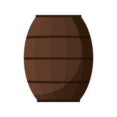 wooden barrel icon over white background vector illustration
