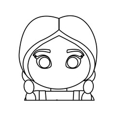 cartoon woman icon over white background vector illustration
