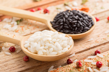 White and black rice