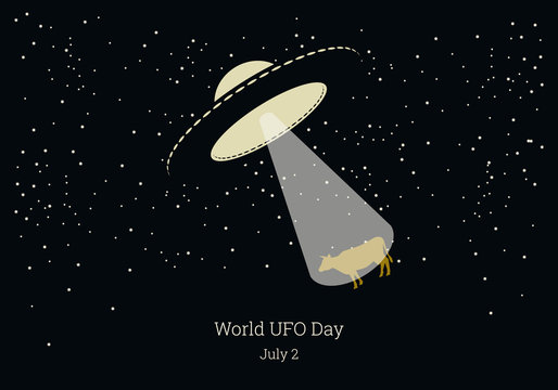 World UFO Day Vector. Vector illustration of a spaceship. UFO in space. Important day