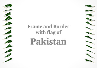 Frame and border with flag of Pakistan. 3d illustration