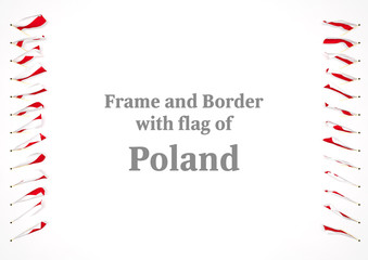 Frame and border with flag of Poland. 3d illustration