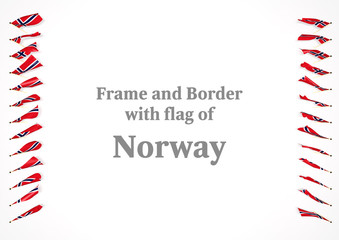 Fototapeta premium Frame and border with flag of Norway. 3d illustration