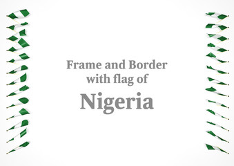 Obraz premium Frame and border with flag of Nigeria. 3d illustration