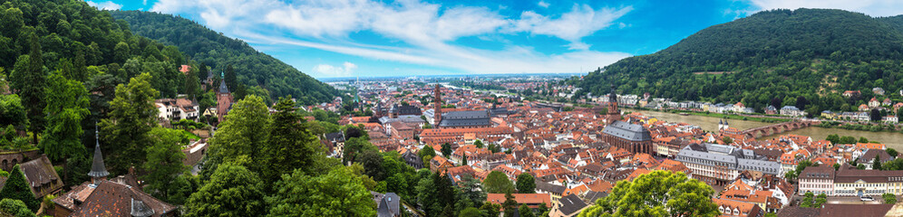 Naklejka na ściany i meble Panoramic aerial view of Heidelberg