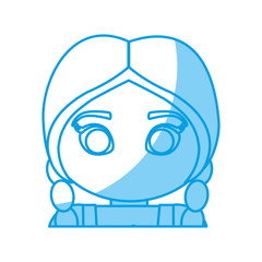 woman face icon over white background vector illustration