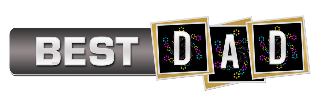 Best Dad Dark Colorful Neon Squares Bar - Powered by Adobe