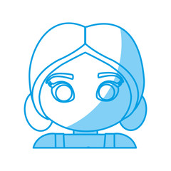 woman face icon over white background vector illustration