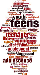 Obraz premium Teens word cloud