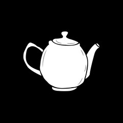 Drawing of a white vase on a black background