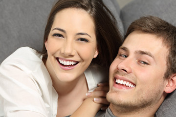 Couple with perfect teeth and white smile