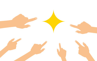 Hände zeigen auf - Glitzer