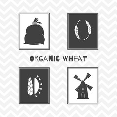 Hand drawn silhouettes. Wheat or flour posters