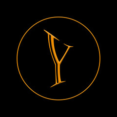 Letter of the alphabet on a black background