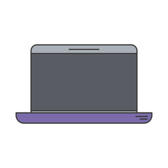colorful silhouette of laptop computer vector illustration