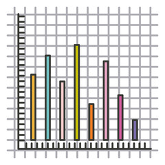 colorful silhouette of statistic graphic bars vector illustration