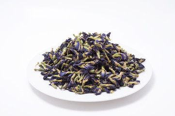 Asian pigeonwings (Clitoria ternatea L.) isolated on white background