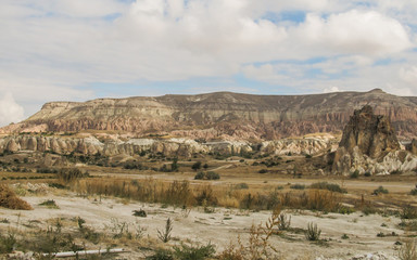 Rock formations in Cappadocia's landscape